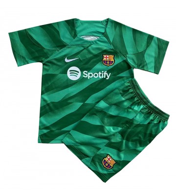 Barcelona Bramkarskie Koszulka Podstawowych Dziecięca 2023-24 Krótki Rękaw (+ Krótkie spodenki)